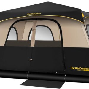 FanttikOutdoor Camping Tent 4/6/8/10 Person Instant Cabin Tent Setup in 60 Seconds with Rainfly & Windproof Portable with Carry Bag for Family Camping & Hiking